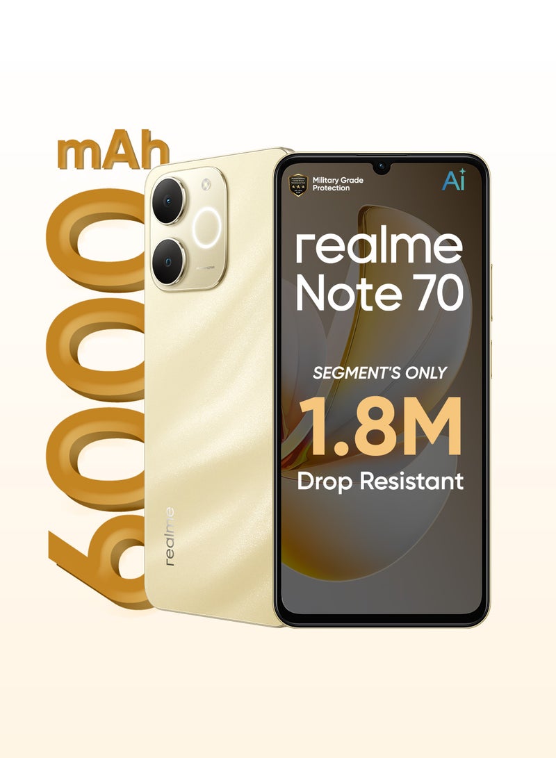 Note 70 Dual SIM Beach Gold 4GB RAM 128GB 4G - Middle East Version