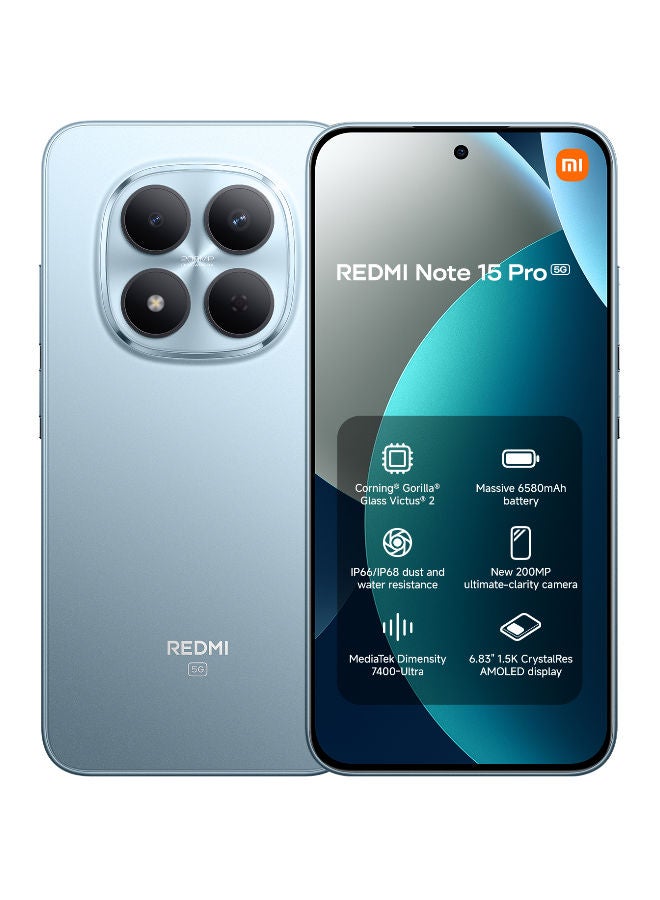 Redmi Note 15 Pro Dual SIM 5G - Middle East Version Glacier Blue